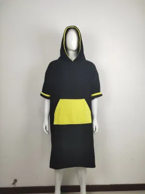 Fashionable Custom Color Matching Hooded Surf Beach Safe Changing Robe Poncho