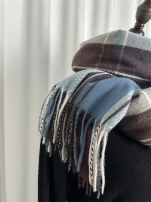 Plaid Thicken Warm Men Women Business Wool Cashmere Winter Shawl Scarves