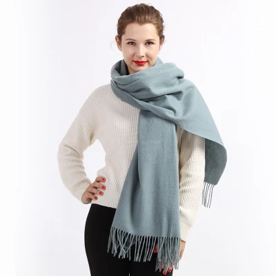 Wholesale Classic Plain Pure Wool Shawl Winter Luxury Pashmina Wrap for Woman