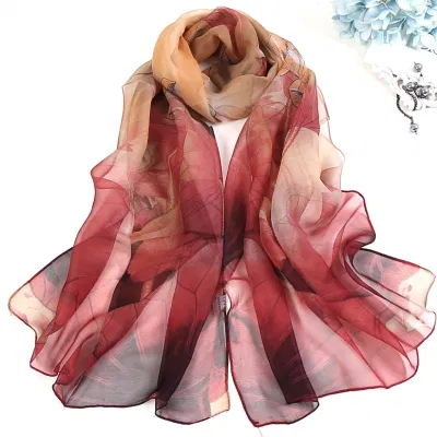 Women Lightweight Print Sunscreen Shawls Floral Pattern Scarf Shawl Fashion Scarves