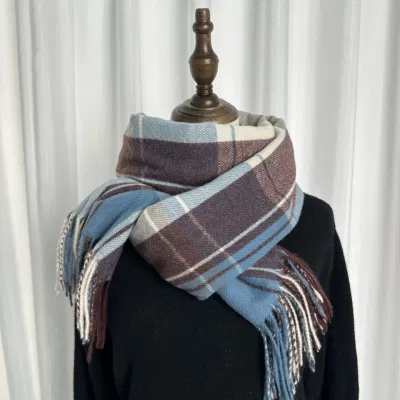 Plaid Thicken Warm Men Women Business Wool Cashmere Winter Shawl Scarves