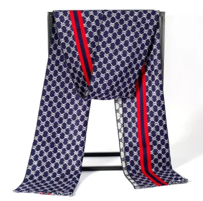 Man&prime;s Winter Custom Logo Designer Brand Luxury Warm Scarves Men Shawl Scarf