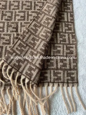 Yiwu Woge Prime Supplier Lightweight Oversized Fashion Soft Winter Scarves Fringe Shawl Wrap