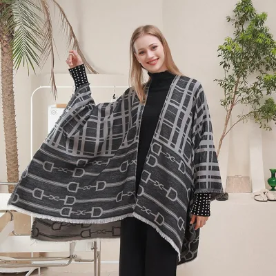 Women Cape Thick Wrap Shawl Fall Winter Wrap Cardigan and Shawl Poncho