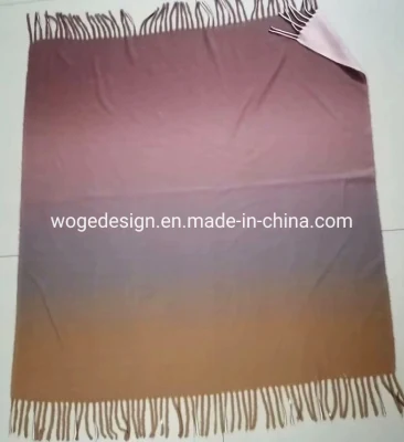 Winter Pashmina Wraps Hand Painting Two-Tone Colors Open Front Poncho Cape for Women Evening Dresses