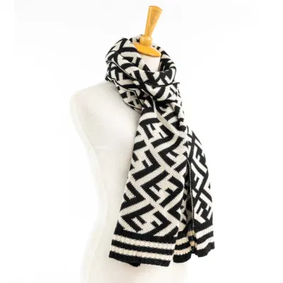Home Rui Manufacturer Wholesaler Outerwear Apparel Accessory Design Unisex Autumn Winter Warmth Cashmere Feel Chunky Thick Heavy Character Wraps Blanket Scarf