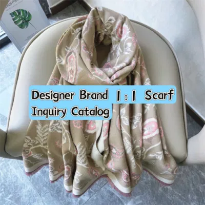 Chic and Luxury Oversized Khaki Pashmina Wraps Winter Warm Scarfs Cashmere Tassel Pashmina Plaid Blanket Shawls Wholesale Designer Wool Scarf