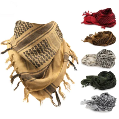 Muslim Men&prime;s Winter Military Windproof Scarf Cotton Thin Hijab Desert Wraps Multifunction 3 Color New Arab Scarves