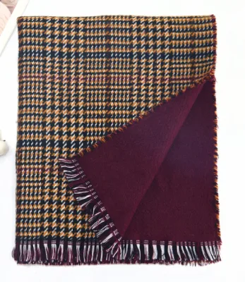 Women Fashion Houndstooth Scarves Girls Winter Tartan Plaid Design