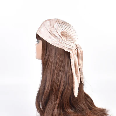 Summer New Fashion Pattern Printed Pleated Ladies&prime; Thin High Quality Square Scarf