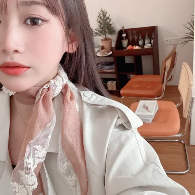 Lace Women&prime;s Cotton Scarves Lady Light Soft Fashion Solid Wrap Shawl