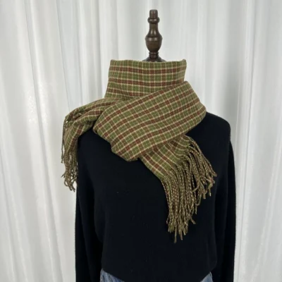 Long Cashmere Wool Warm Custom Winter Men Women Shawl Checked Scarves