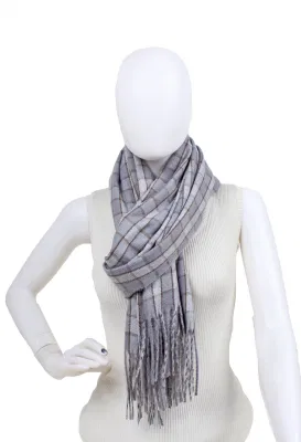 OEM Custom Made Woman Acrylic Cashmere Tartan Checks Stole Shawl Scarf
