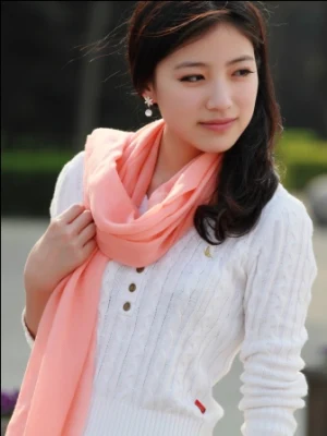 Biella-100% Ultrafine Merino Wool Solid Color Scarves Fashion Ladies Scarf