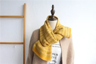 Striped Soft &amp; Warm Winter Cashmere Feel Tartan Plaid Unisex Solid Scarf