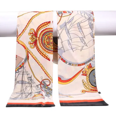  High Quality Head Scarf Custom 100% Pure Silk Long Handle Bag Satin Twill Silk Scarfs