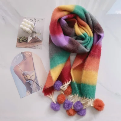 Latest Style New Knitted Long Scarf Women Winter Shawl Cashmere Warming Scarf