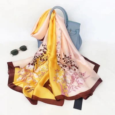 Stylish Spring Autumn Ladies Long Silk Like Scarf