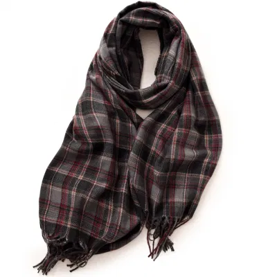 Small Checked Lattice Big Winter Warm Long Scarf for Women, Fashion Shawl