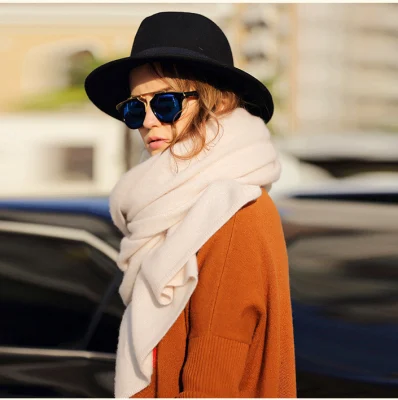 Solid Color Pure Wool /Cashmere Leisure Wrap Scarf