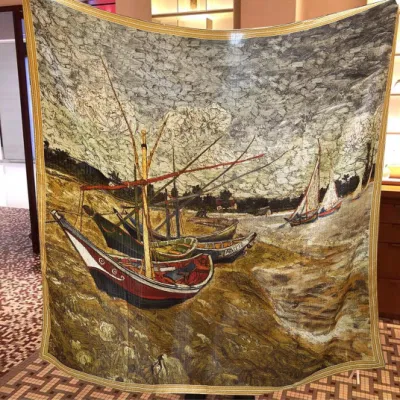 Womens Vintage Rayon Silk Fabric Satin Silk Head Scarves70*70cm Square Luxury Designer Printed S