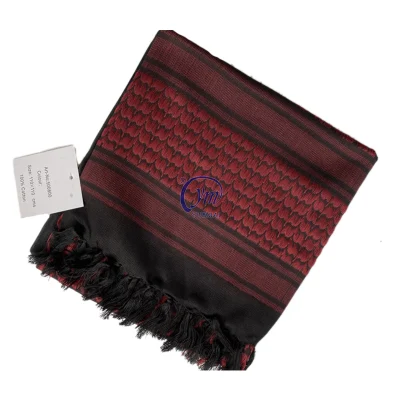 Custom Military Hunting Outdoor Cotton Red White Shemagh Palestine Arab Scarf Scarves Men
