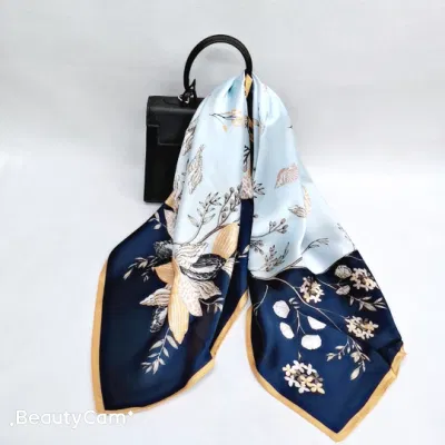 Fashion Lady Women Wholesale Custom Printing High Quality Long Pure Silk Shawl Scarf