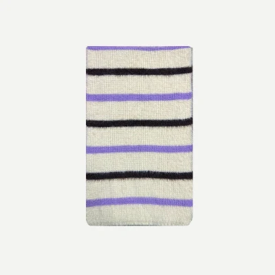 Warm Color Imitation Mink Striped Knitted Scarf Women&prime;s Winter Extra Wool Shawl
