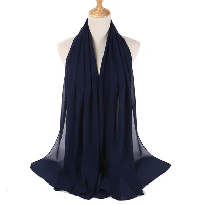 Wholesale Islamic Shawl Soft Plain Georgette Muslim Hijabs Headscarf Bubble Chiffon Hijab Scarf