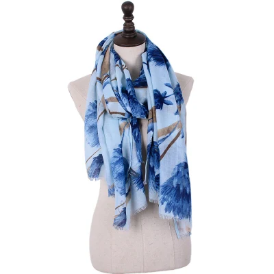 Women Ethnic Poppy Floral Print Shawl High Quality Print Fringe Foulard Muslim Hijab Muffler Soft Wrap Scarf