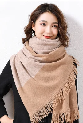 Hot Sale Oversized Chunky Pure Wool Scarf for Ladies