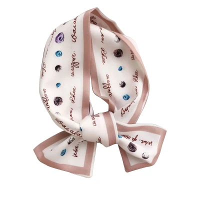 Wholesale Custom Design Silk Scarf for Women Stoles Manufacture Silk Chiffon Hijab Scarf Fashion Luxury Brand Printed Silk Scarf