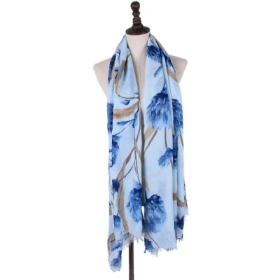 Women Ethnic Poppy Floral Print Shawl High Quality Print Fringe Foulard Muslim Hijab Muffler Soft Wrap Scarf