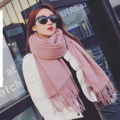 Winter Warm Thick High Quality Fake Cashmere Wool Fashion Wholesale Custom Lady Woman Pashmina Shawl Scarf