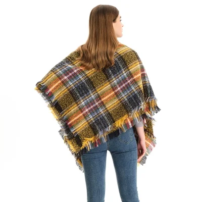 Trendy Customised Tartan Checked Square Scarf for Women