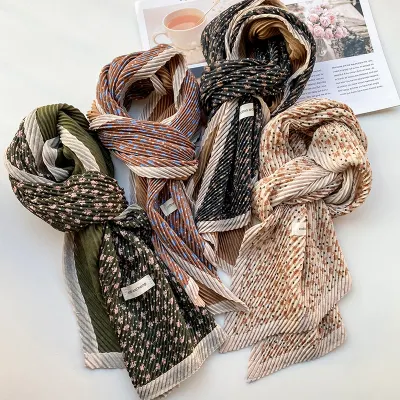 Silk Handmade Instant Infinity Organza Scarf Lightweight Antique Head Wrap Scarfs
