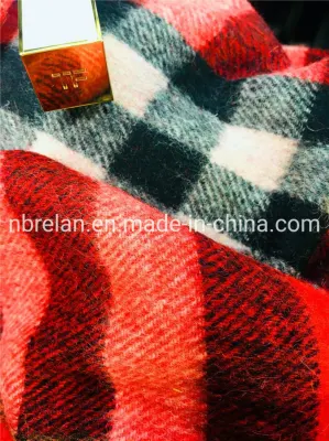 Classic Holiday Warm 75%Wool 25% Polyester Plaid Woven Large Scarf Womens Scarves, Hijab Ladies Head Scarf