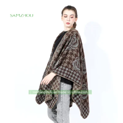 Western Jacquard Cape Fashion Scarf Lady Cashmere Shawl Winter