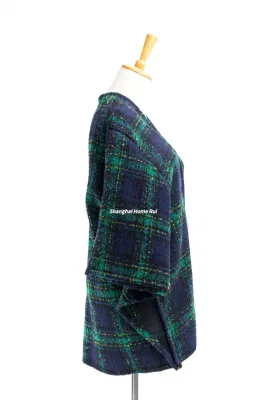 Manufacturer Outfit Fall Winter Lady Plus Batwing Classic Multi Block Tassel Wraps Nova Scottish Plaid Checks Sweater Cape Boat V-Neck Poncho Pallium Cape
