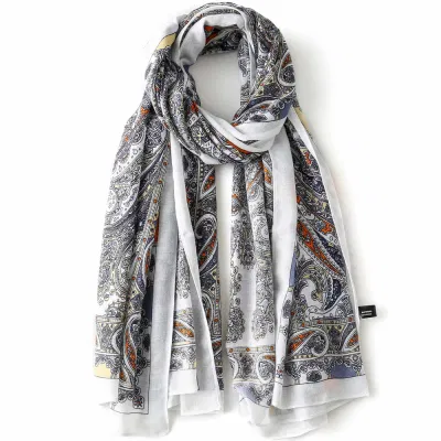 Spring Super Soft Paisley Floral Elegant Women Wraps Scarfs