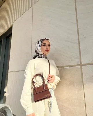 Floral Shawl Square Satin Head Women Warp Silk Feeling Hijab Printed Scarves