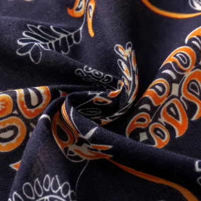 Custom Spring Elegant Floral Printed Paisley Scarf Shawl for Ladies