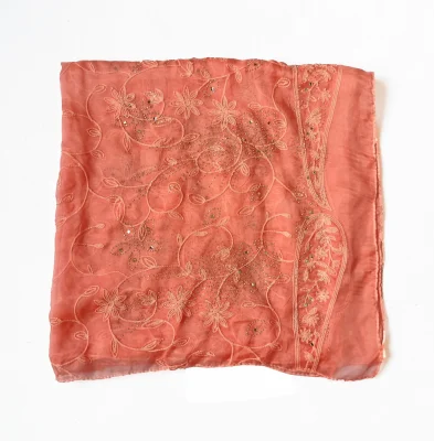 Fashion Stylish Embroidery Floral Muslim Lady Soft Voile Polyester Fabric Rhinestone Embroidery Long Scarf Wrap