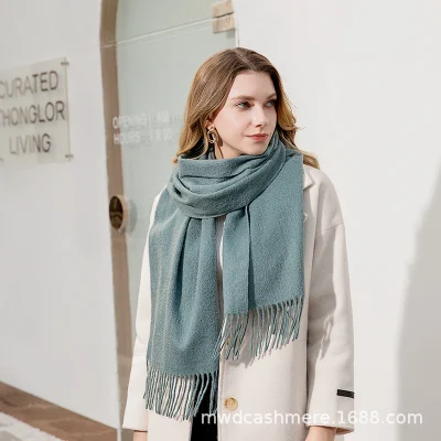 New Fashion Camel Wool Scarf with Fringe 100% Pure Women&prime;s Wool Scarf