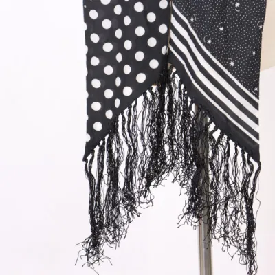 Point Lightweight Print Color Mixture Shawl Scarf for All Seasons