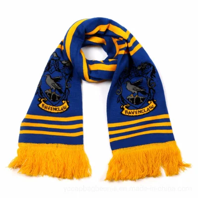 Sublimation Printing Acrylic Polyester Winter Knit Jacquard Football Soccer Fan Scarf