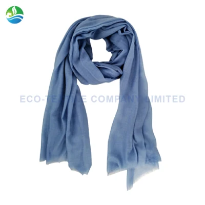 Gray Contrast Color Wool Yak Hair Blend Winter Soft Shawl Scarf