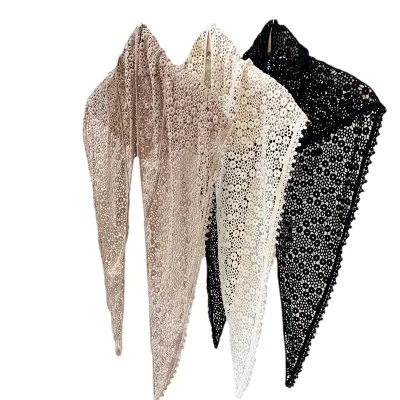 Triangle Silk Square Womens Classic Soft Solid Lightweight Oblong Shawl Scarf