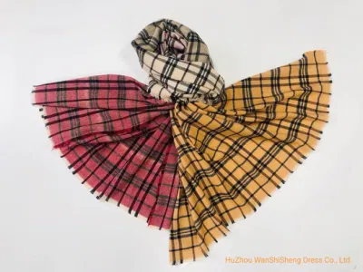 Ladies Fashion Soft Scarf Brused Plaid Shawl Colourful Checked Winter Scarf/Poncho /Ruana/Wrap/Cape