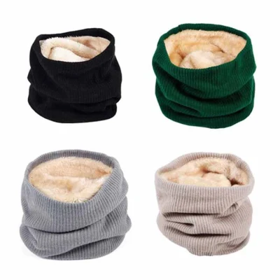 Plain Plus Velvet Thick Autumn and Winter Wool Knitted Scarf
